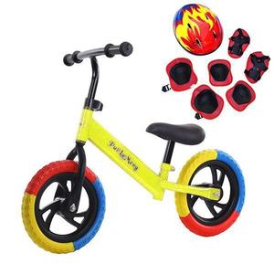 Bicicleta de echilibru pentru incepatori, Fara pedale, Pentru copii intre 2 si 5 ani, Galbena, Echipament protectie imagine