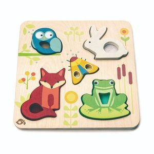 Puzzle educativ din lemn, Tender Leaf Toys, Animalute din padure imagine