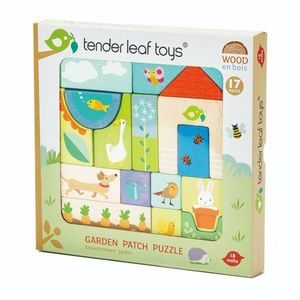 Puzzle educativ din lemn, Tender Leaf Toys, ilustratii din gradina, 17 piese imagine