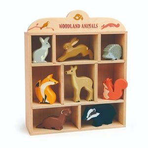 Animalutele padurii pe raft din lemn, Tender Leaf Toys, 8 piese imagine