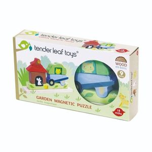 Puzzle 3D magnetic din lemn, Tender Leaf Toys, gradina, 9 piese imagine