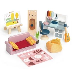 Set mobilier din lemn, birou, pentru Casuta de papusi, Tender Leaf Toys imagine