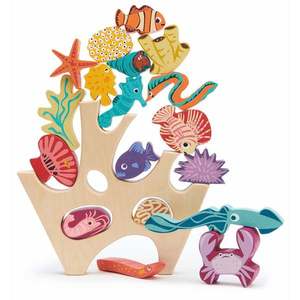 Asezare de corali din lemn, Tender Leaf Toys, 18 piese imagine