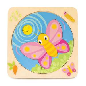 Puzzle educativ din lemn Tender Leaf Toys, Butterfly Life, 4 in 1 imagine