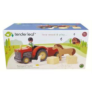 Tractorul cu remorca din lemn premium, Tender Leaf Toys, 7 piese imagine