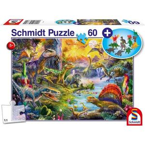 Puzzle 60 piese - Dinosaurs and Figurines | Schmidt imagine