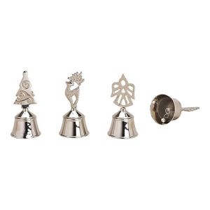 Set 3 clopotei argintii cu model festiv imagine