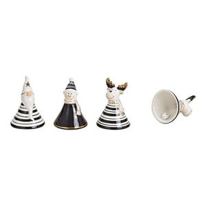 Set 3 clopotei alb negru cu model festiv imagine