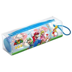 Set pahar pasta de dinti periuta si etui pentru ingrijire dentara Super Mario pentru copii imagine