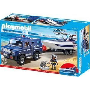 Playmobil City Action - Police, Camion de politie cu barca imagine