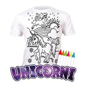 Tricou de colorat cu markere lavabile Unicorni 5-6 ani imagine