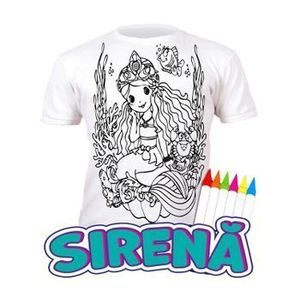 Tricou de colorat cu markere lavabile Sirena 7-8 ani imagine