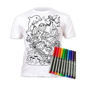 Tricou de colorat cu markere lavabile Ocean 5-6 ani imagine