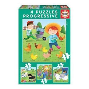 Puzzle Farm animals, 6-9-12-16 piese imagine