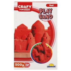 Nisip kinetic, Crafy, Play Sand, 500g, Rosu imagine
