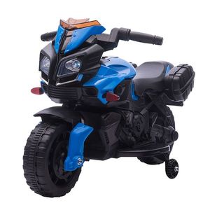 HOMCOM Motocicleta Electrica pentru Copii 18-48 Luni cu Faruri si Claxon, Viteza 3km/h, Motocicleta pentru Copii, Albastru imagine