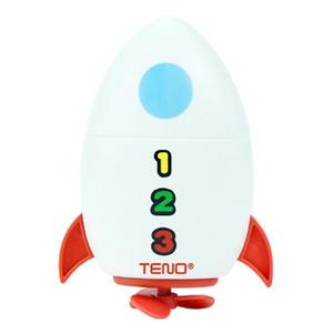 Jucarie de Baie pentru Copii Teno®, Racheta Inotatoare, interactiva, fara baterii, mecanism cu cheita, 8x11cm, rosu/alb imagine