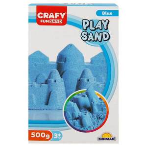 Nisip kinetic, Crafy, Play Sand, 500g, Albastru imagine