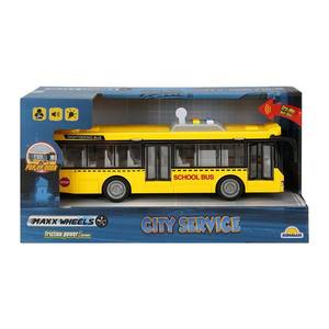 Autobuz cu lumini si sunete, City Service, Maxx Wheels, 1: 16, Galben imagine