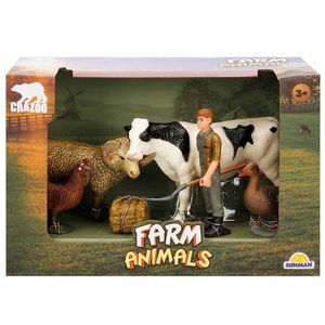 Set 5 figurine, Crazoo, Animale de la ferma, Vaca imagine