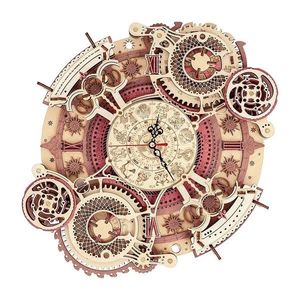 Puzzle mecanic - Ceas de perete Zodiac | Robotime imagine