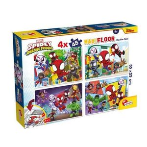 Puzzle de colorat maxi - Paienjenelul Marvel si prietenii lui uimitori (4 x 48 de piese) imagine