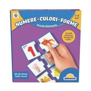 Puzzle Smile Games - Sa invatam numere, culori si forme, 60 piese imagine