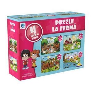 Puzzle 4 in 1 Smile Games - Animale de la ferma, 60 piese imagine