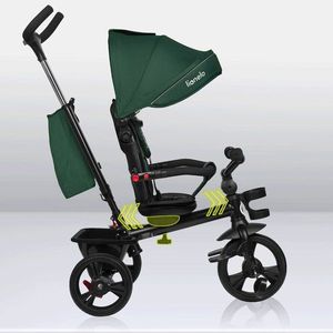 Tricicleta Lionelo Haari scaun reversibil rotire 360 grade pliabila verde imagine
