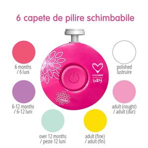 Pila electrica de unghii Easyare Baby pentru bebelusi copii si mamici roz imagine