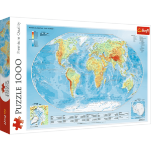 Puzzle 1000 piese - Harta Fizica a Lumii | Trefl imagine