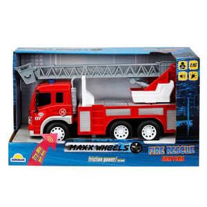 Camion de pompieri cu scara, lumini si sunete, Maxx Wheels, 1: 16 imagine