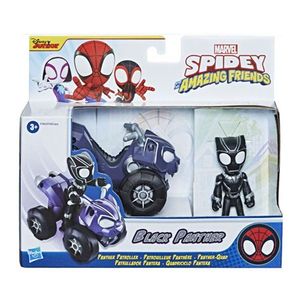 Figurina cu vehicul, Spiderman, Spidey and his Amazing Friends, Black Panther imagine