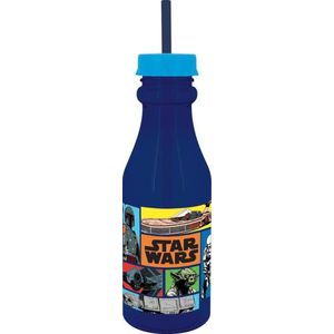 Recipient apa cu pai Star Wars, Disney, 500 ml, plastic, albastru imagine
