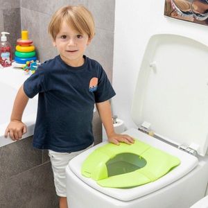 Reductor de scaun de toaleta pliabil pentru copii Foltry, InnovaGoods, 34 x 29 x 6 cm, verde imagine