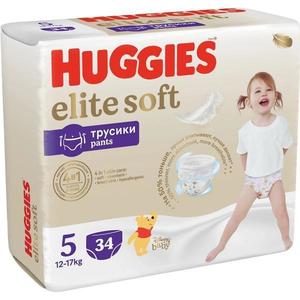 Huggies scutece copii chiloței Elite Soft Mega 5, 12-17 kg, 34 buc imagine