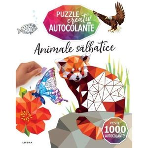 Animale salbatice, Puzzle creativ din autocolante imagine