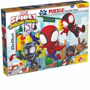 Puzzle 2 in 1 Lisciani Marvel Spidey si prietenii lui uimitori, M-Plus, 24 piese imagine