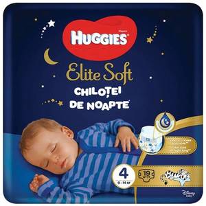 Scutece Huggies Chilotel de noapte Elite Soft Overnight Pants, nr 4, 9-14 kg, 19 buc imagine