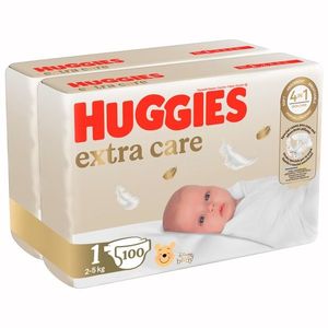 Scutece Huggies, Extra Care Jumbo, Nr 1, 2-5 kg, 100 bucati imagine