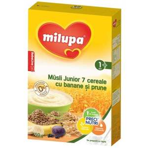 Cereale Milupa Musli Junior 7 cereale cu banane si prune, 250g imagine