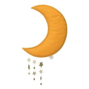 Decoratiune Picca Loulou, Luna cu stele aurii, 45 cm imagine
