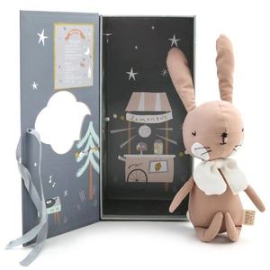 Jucarie de plus in cutie cadou, Picca Loulou, Iepure, Roz, 18 cm imagine