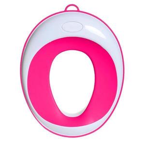 Reductor WC Copii Teno®, suprafata antiderapanta, confortabil, protectie impotriva stropilor, compatibilitate universala, inel de prindere, portabil, alb/roz imagine