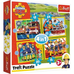 Puzzle 4 in 1 - Pompierul Sam - Ajutoarele pompierului Sam | Trefl imagine