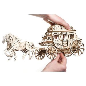 Puzzle 3D - Trasura cu cai | Ugears imagine