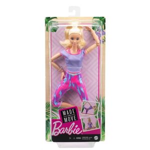 Papusa Barbie Made to move - Barbie blonda cu tinuta roz | Mattel imagine