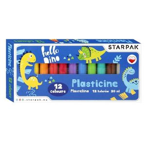 Set plastilina Starpak, Dino, 12 culori imagine