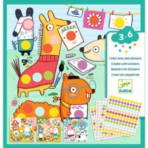 Set creativ cu autocolante Djeco, Buline colorate imagine