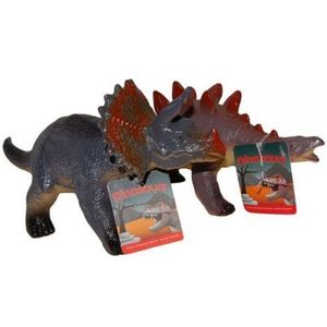 Set 2 figurine dinozauri din cauciuc, Triceratops si Stegosaurus, 32-34 cm imagine